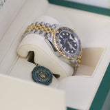 Rolex GMT-Master II 126713GRNR Two-Tone Yellow Rolesor Black Dial 40mm Jubilee Watch