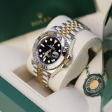 Rolex GMT-Master II 126713GRNR Two-Tone Yellow Rolesor Black Dial 40mm Jubilee Watch