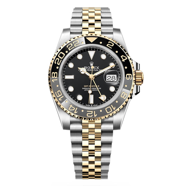 Rolex GMT-Master II 126713GRNR Two-Tone Yellow Rolesor Black Dial 40mm Jubilee Watch