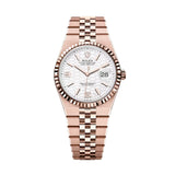 Rolex Land-Dweller 127235-0001 36mm Everose Gold White Honeycomb Dial Jubilee Bracelet
