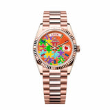 Rolex Day-Date 36 128235-0063 Emoji Puzzle Dial in 18kt Everose Gold