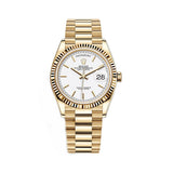 Rolex Day-Date 36 128238-0081 White Dial 18K Yellow Gold President Bracelet