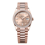 Rolex Day-Date 36 Reference 128345RBR-0009 Rosé Diamond Dial Everose Gold President Bracelet