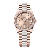Rolex Day-Date 36 128345RBR-0020 Rosé Diamond Dial Everose Gold President Bracelet