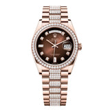 Rolex Day-Date 36 ref. 128345RBR-0041 Everose Gold Brown Ombré Diamond Dial President Bracelet