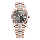 Rolex Day-Date 36 Reference 128345RBR-0053 Slate Diamond Dial Everose Gold President Bracelet