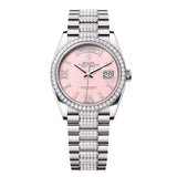 Rolex Day-Date 36 Reference 128349RBR-0017 Pink Opal Dial Diamond-Set President Bracelet