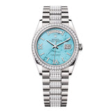 Rolex Day-Date 36 Reference 128349RBR-0032 Turquoise Diamond Dial White Gold President Bracelet