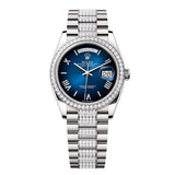 Rolex Day-Date 36 Reference 128349RBR-0048 Blue Ombré Dial Diamond-Set President Bracelet
