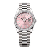 Rolex Day-Date 36 Reference 128349RBR-0053 Pink Diamond Dial White Gold President Bracelet