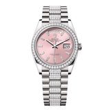 Rolex Day-Date 36 Reference 128349RBR-0054 Pink Diamond Dial White Gold President Bracelet
