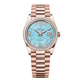 Rolex Day-Date 36 128395TBR-0018 Turquoise Diamond Dial Everose Gold President Bracelet
