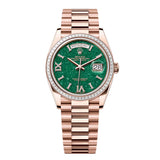 Rolex Day-Date 36 Reference 128395TBR-0020 Green Aventurine Dial Everose Gold President Bracelet