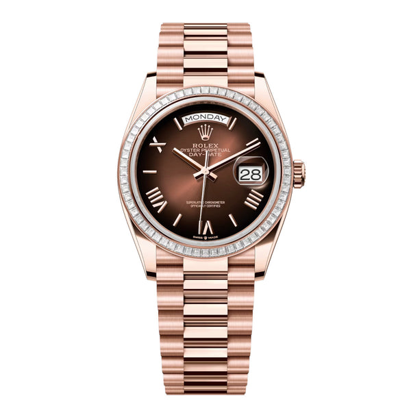 Rolex Day-Date 36 Reference 128395TBR-0024 Brown Ombré Dial Everose Gold President Bracelet