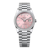 Rolex Day-Date 36 Reference 128396TBR-0025 Pink Diamond Dial Platinum President Bracelet