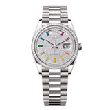 Rolex Day-Date 36 Reference 128399TBR-0005 Diamond-Paved Dial White Gold President Bracelet