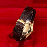 Rolex Oyster Perpetual 14208 34mm 18K Yellow Gold Champagne Dial Brown Leather Strap