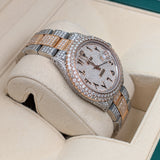 Rolex Datejust 16014 36mm Two-Tone Rose Gold and Steel Custom Diamond Arabic Dial