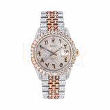 Rolex Datejust 36 Reference 1603 Two-Tone Steel and 18k Rose Gold Aftermarket Diamond Watch