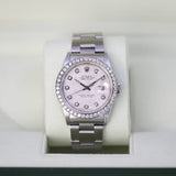 Rolex Datejust 16200 Aftermarket Diamond Floral Dial and Bezel 36mm Stainless Steel