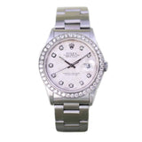 Rolex Datejust 16200 Aftermarket Diamond Floral Dial and Bezel 36mm Stainless Steel