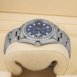 Rolex Datejust 16200 Blue Diamond Dial and Diamond Bezel 36mm Stainless Steel Watch