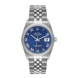 Rolex Datejust 36 Reference 16220 Blue Roman Dial Jubilee Bracelet