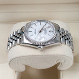 Rolex Datejust 36 Reference 16220 White Stick Dial Stainless Steel Jubilee Bracelet