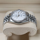 Rolex Datejust 36 Reference 16220 White Stick Dial Stainless Steel Jubilee Bracelet