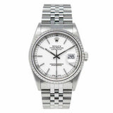 Rolex Datejust 36 Reference 16220 White Stick Dial Stainless Steel Jubilee Bracelet