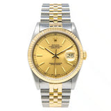 Rolex Datejust 16233 36mm Stainless Steel and 18k Yellow Gold Champagne Dial