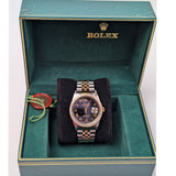 Rolex Datejust 16233 Black Roman Dial with Aftermarket Diamond Bezel