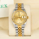 Rolex Datejust 16233 Champagne Diamond Dial Two-Tone 36mm Watch
