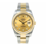 Rolex Datejust 36 116233-0191 Two-Tone Champagne Diamond Dial Oyster Bracelet
