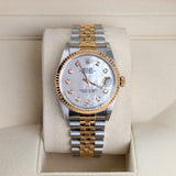 Rolex Datejust 36 Reference 16233 Steel & 18K Yellow Gold Aftermarket MOP Dial Jubilee Bracelet