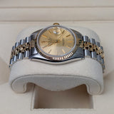 Rolex Datejust 16013 36mm Steel and Yellow Gold Champagne Tapestry Dial