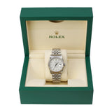 Rolex Datejust 16234 Steel with White Gold Fluted Bezel, Silver Diamond Dial, Jubilee Bracelet 36mm