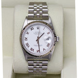 Rolex Datejust 16234 36mm Stainless Steel White Roman Dial Jubilee Bracelet