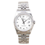 Rolex Datejust 16234 36mm Stainless Steel White Roman Dial Jubilee Bracelet