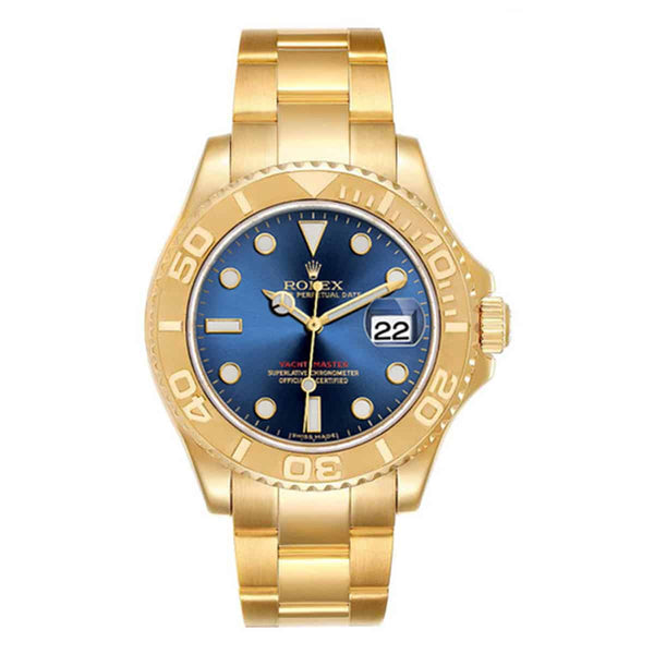Rolex Yacht-Master 40 Reference 16628 18K Yellow Gold Blue Dial