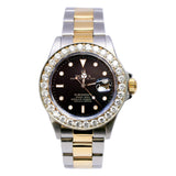 Rolex Submariner 16803 Two-Tone with Aftermarket Diamond Bezel 40mm Black Dial