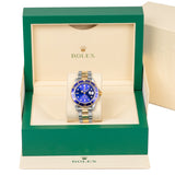 Rolex Submariner Date 16803 40mm Two-Tone Blue Dial Watch with Aftermarket Dial and Insert