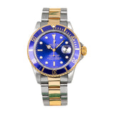 Rolex Submariner Date 16803 40mm Two-Tone Blue Dial Watch with Aftermarket Dial and Insert