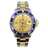 Rolex Submariner Date 16803 40mm Two-Tone Aftermarket Champagne Diamond Dial