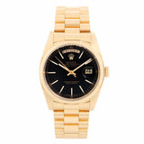 Rolex Day-Date 18038 Black Dial 18k Yellow Gold 36mm
