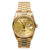 Rolex Day-Date 36 Reference 18238 Champagne Diamond Dial 18K Yellow Gold President Bracelet