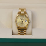 Rolex Day-Date 36 Reference 18238 Champagne Diamond Dial 18K Yellow Gold President Bracelet