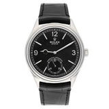 Rolex 1908 52509-0002 White Gold Black Dial Alligator Leather Strap Watch 39mm