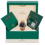 Rolex Day-Date II 218235 Black Dial 41mm 18k Everose Gold President Bracelet