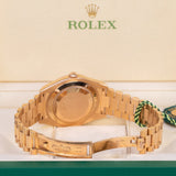Rolex Day-Date 41 Reference 218235 18K Rose Gold Fluted Bezel Concentric Roman Dial